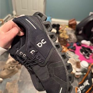 On Running Black Athletic Shoes Rugged Design Durable Sole